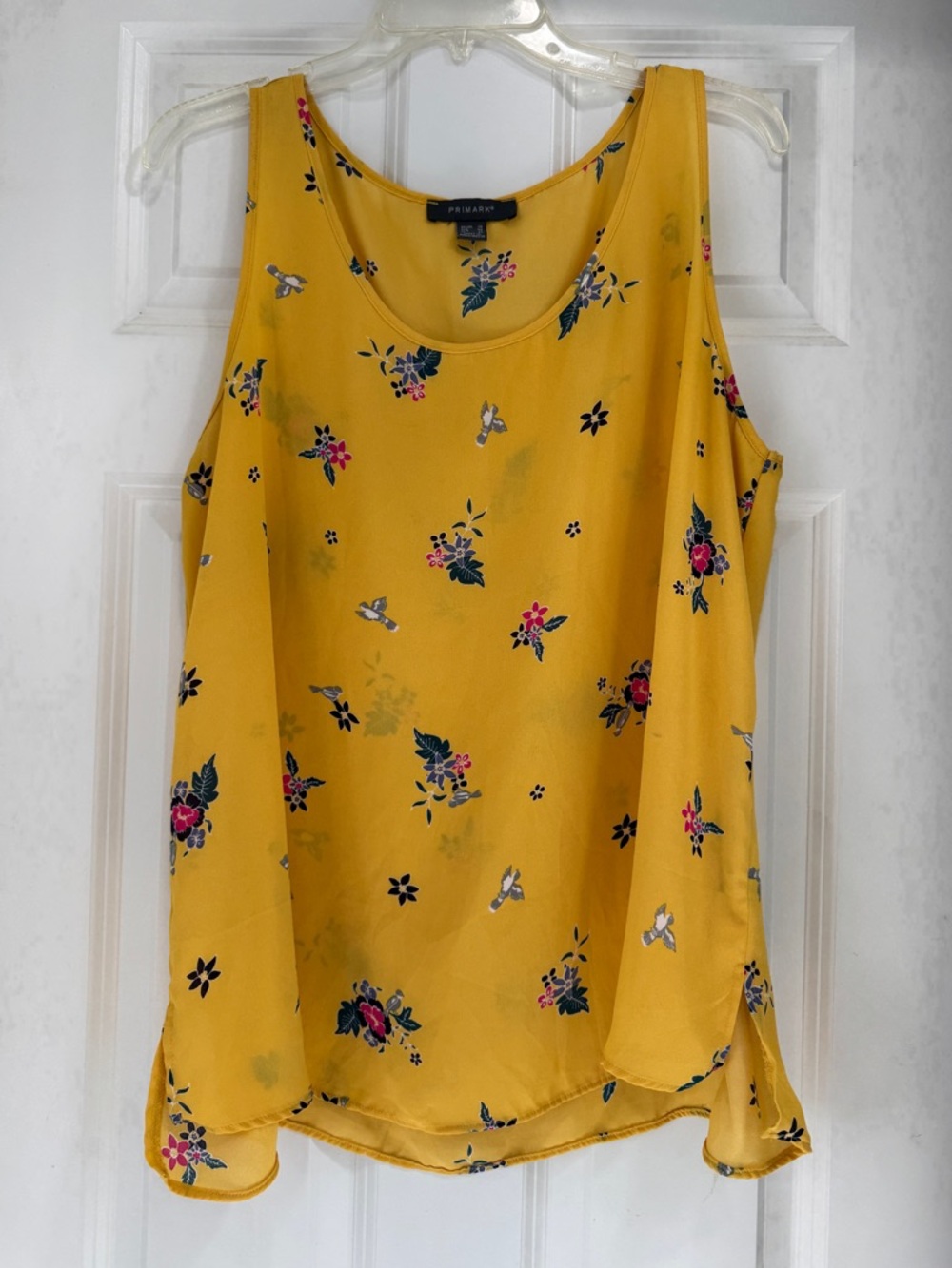 Primark Yellow Floral Scoop Neck Camisole